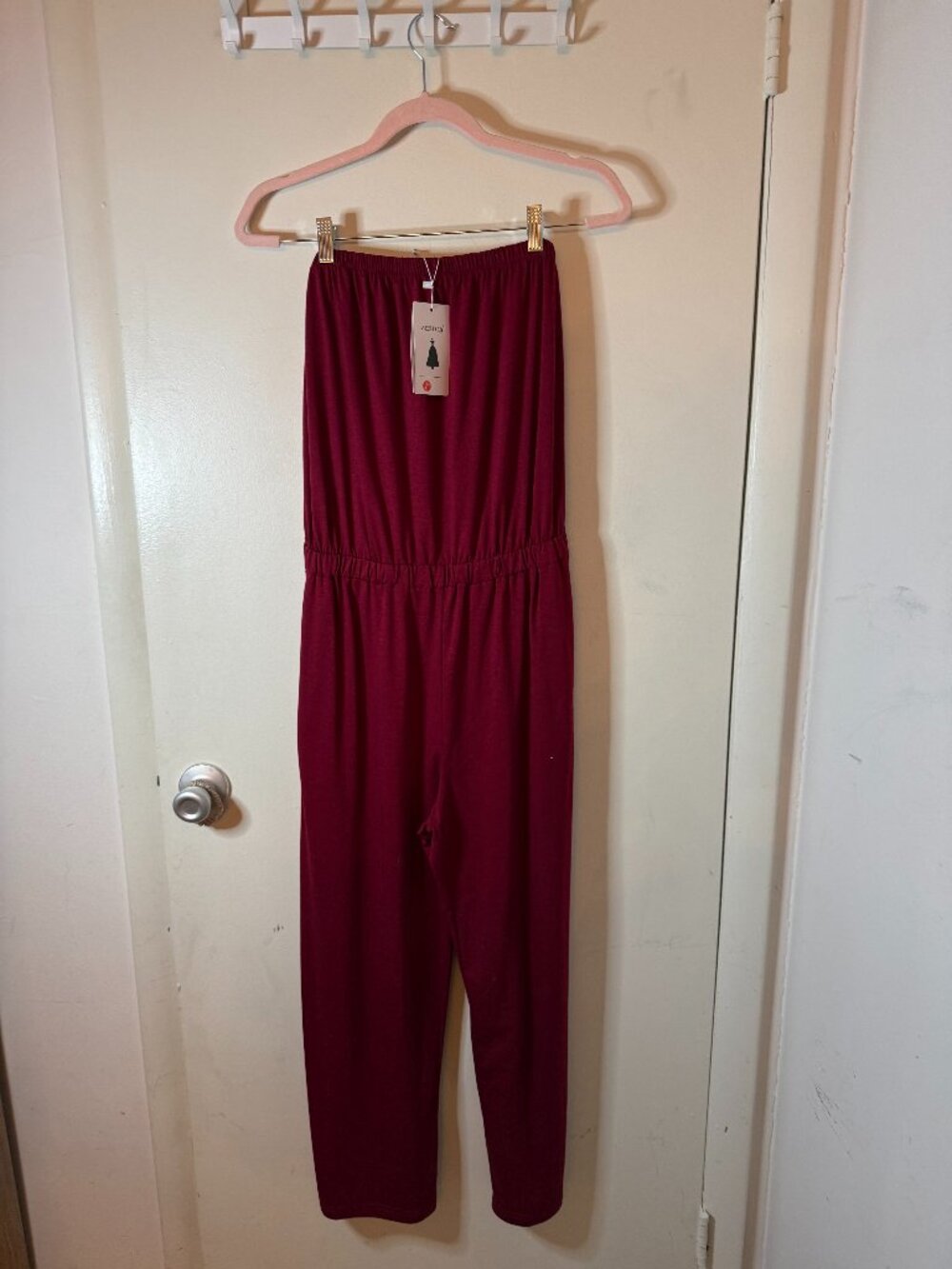 Strapless Wine Jumpsuit